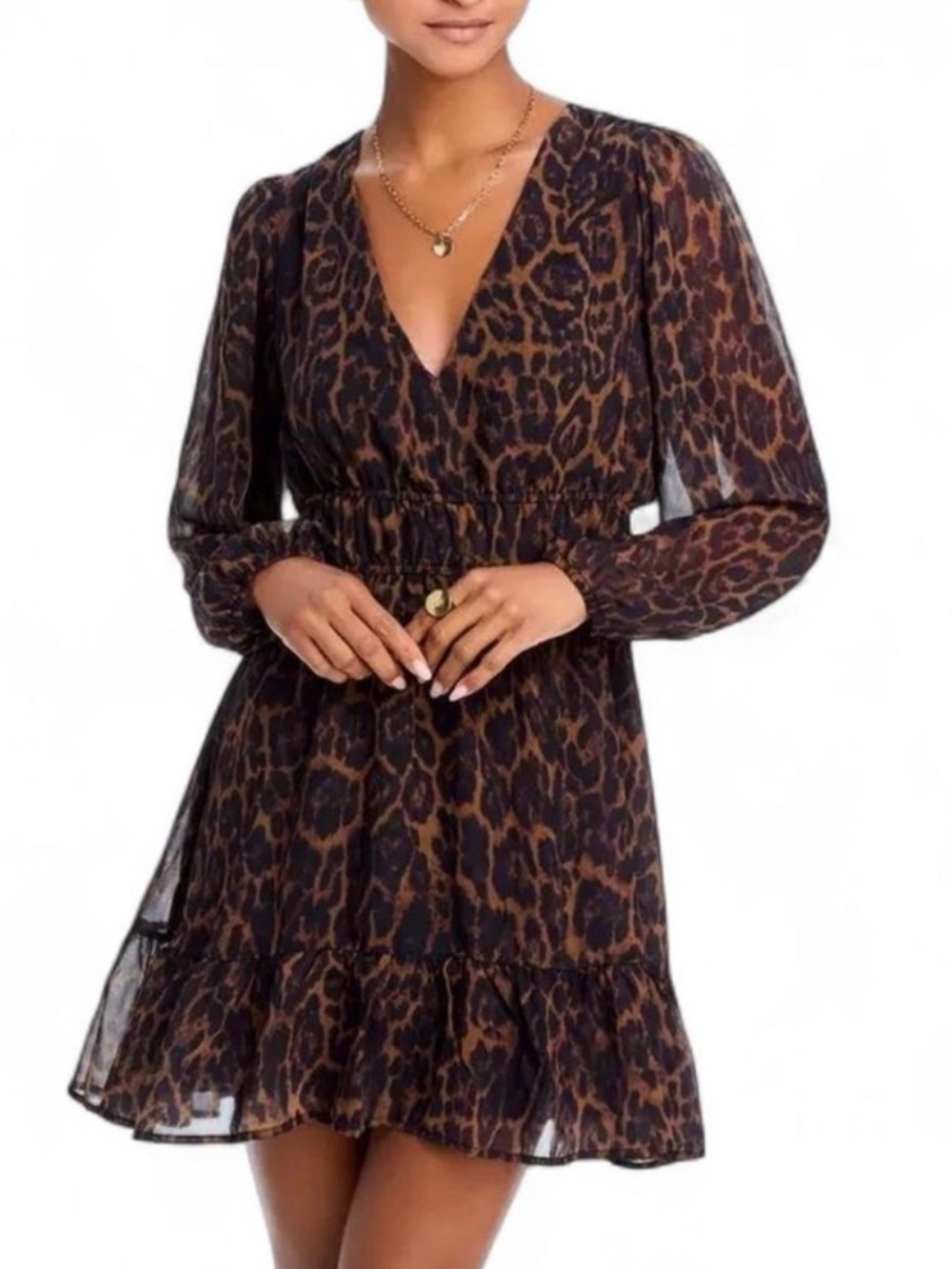 Aqua Leopard Print Mini Dress – Size Small | NWOT